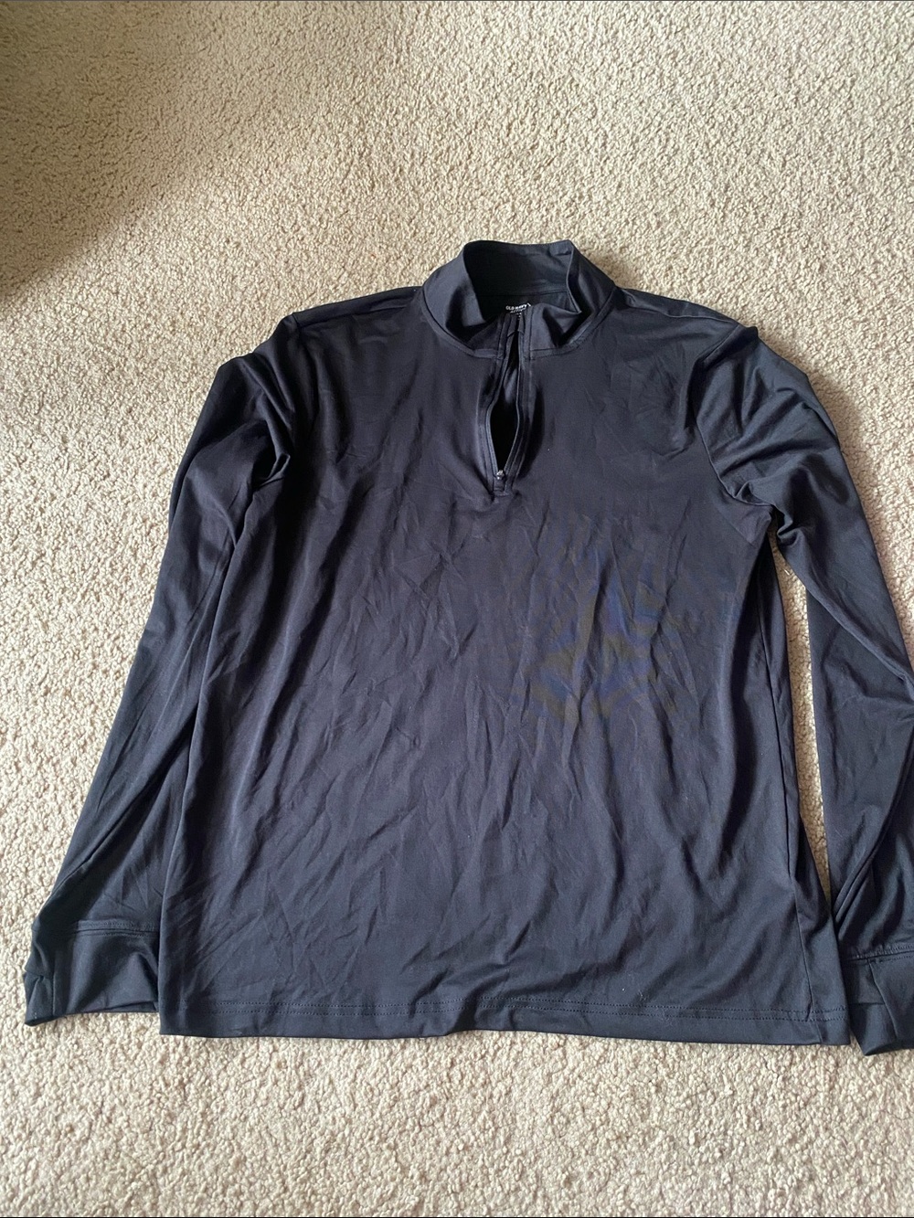 Old Navy Black Long-Sleeve Quarter Zip Performance Top